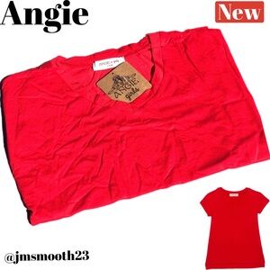 🆕 Angie Stretch knit fabric V-Neck Shirt Red size XL